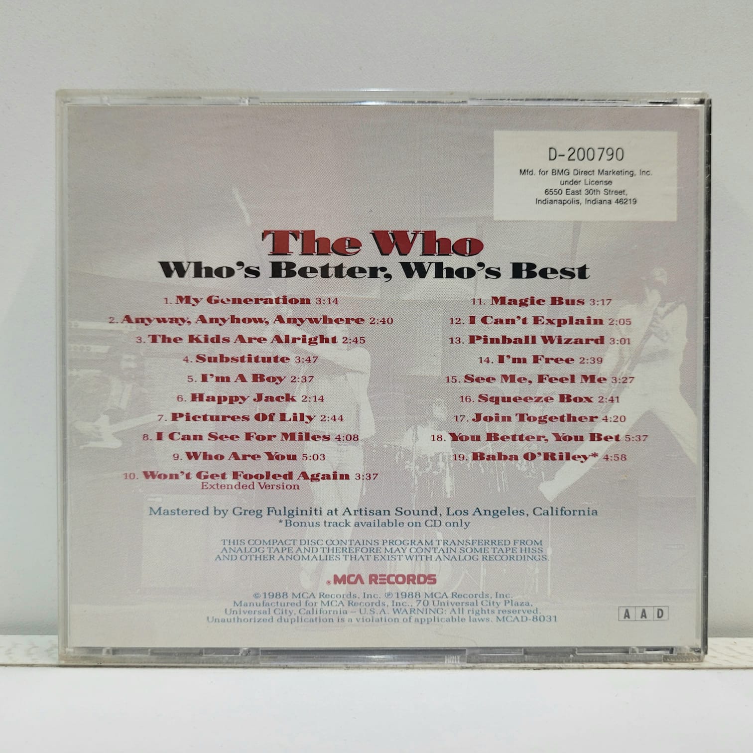 The Who – Who’s Better, Who’s Best (CD) - Imagen 3