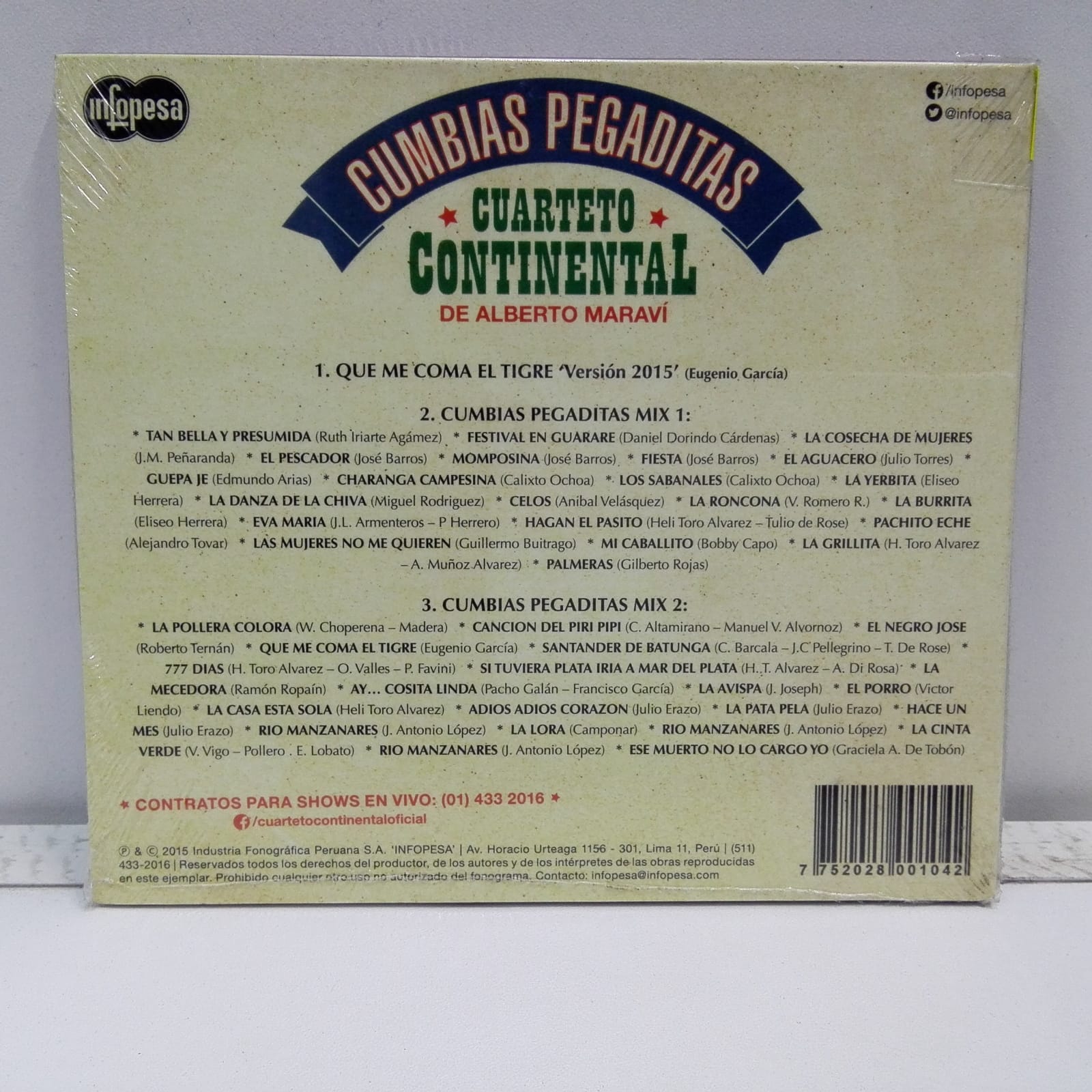 Cuarteto Continental – Cumbias Pegaditas (CD SELLADO) - Imagen 2
