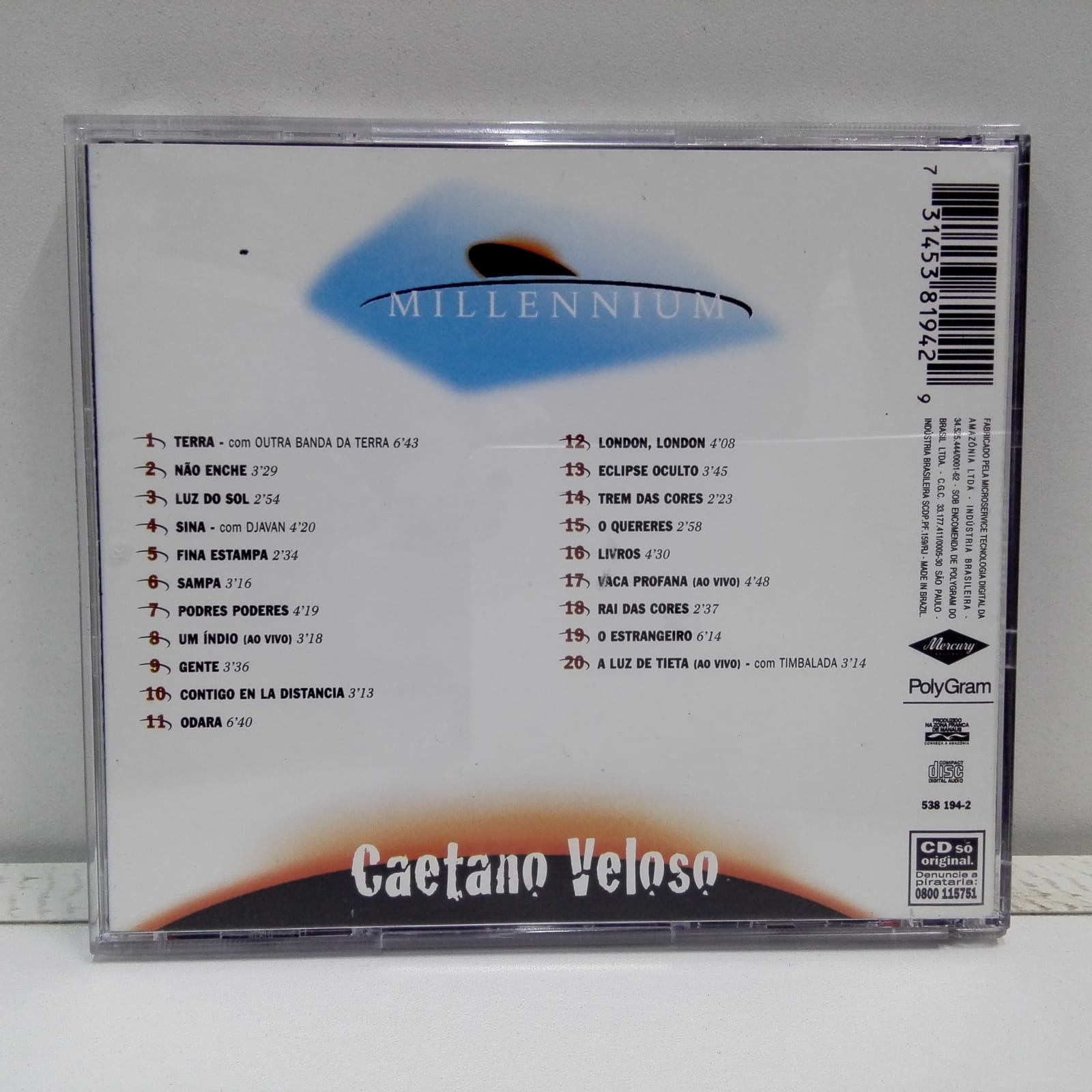 Caetano Veloso – Millennium – 20 Músicas Do Século XX (CD) - Imagen 3