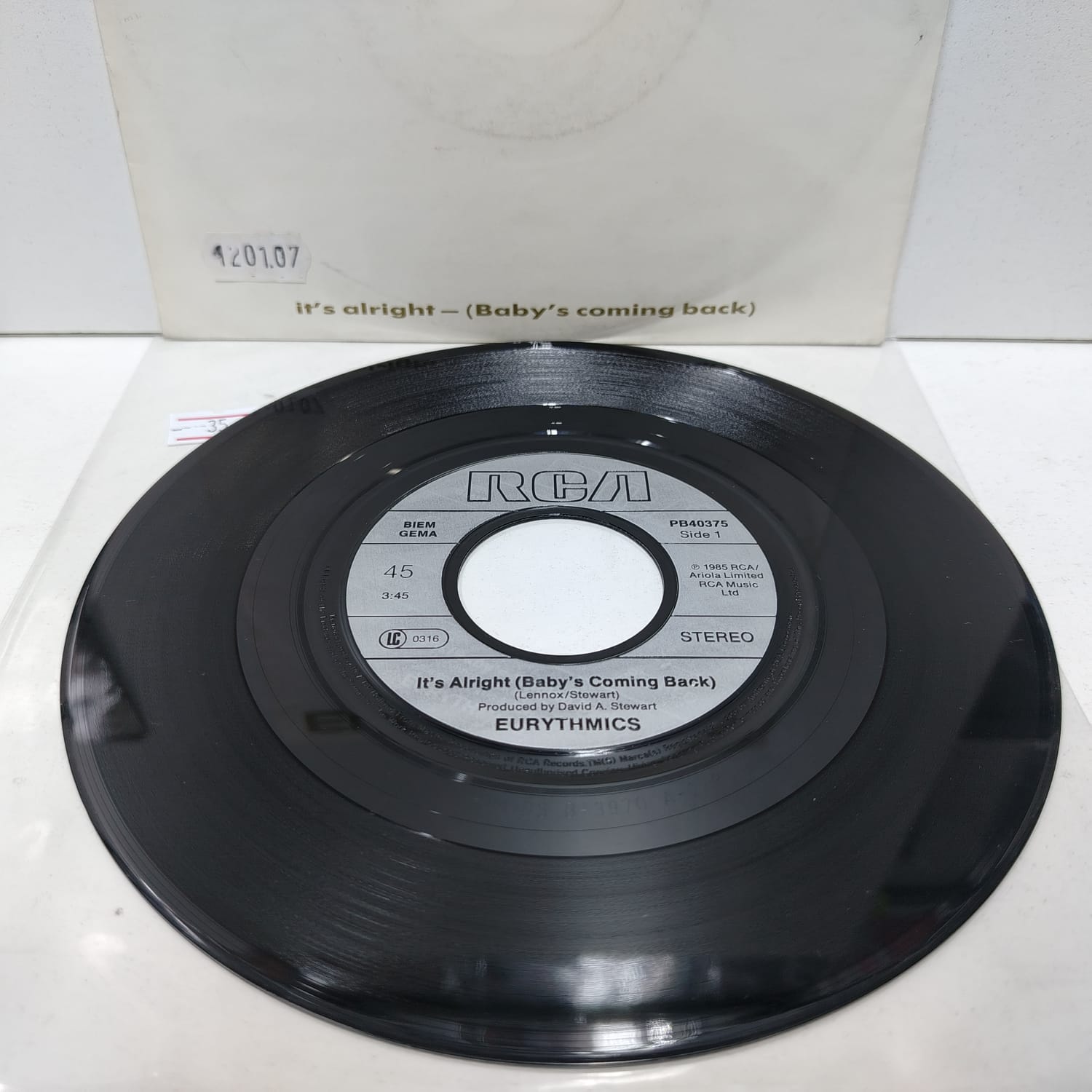 Eurythmics – Its Alright (babys coming back) (LP 45 Rpm) - Imagen 3
