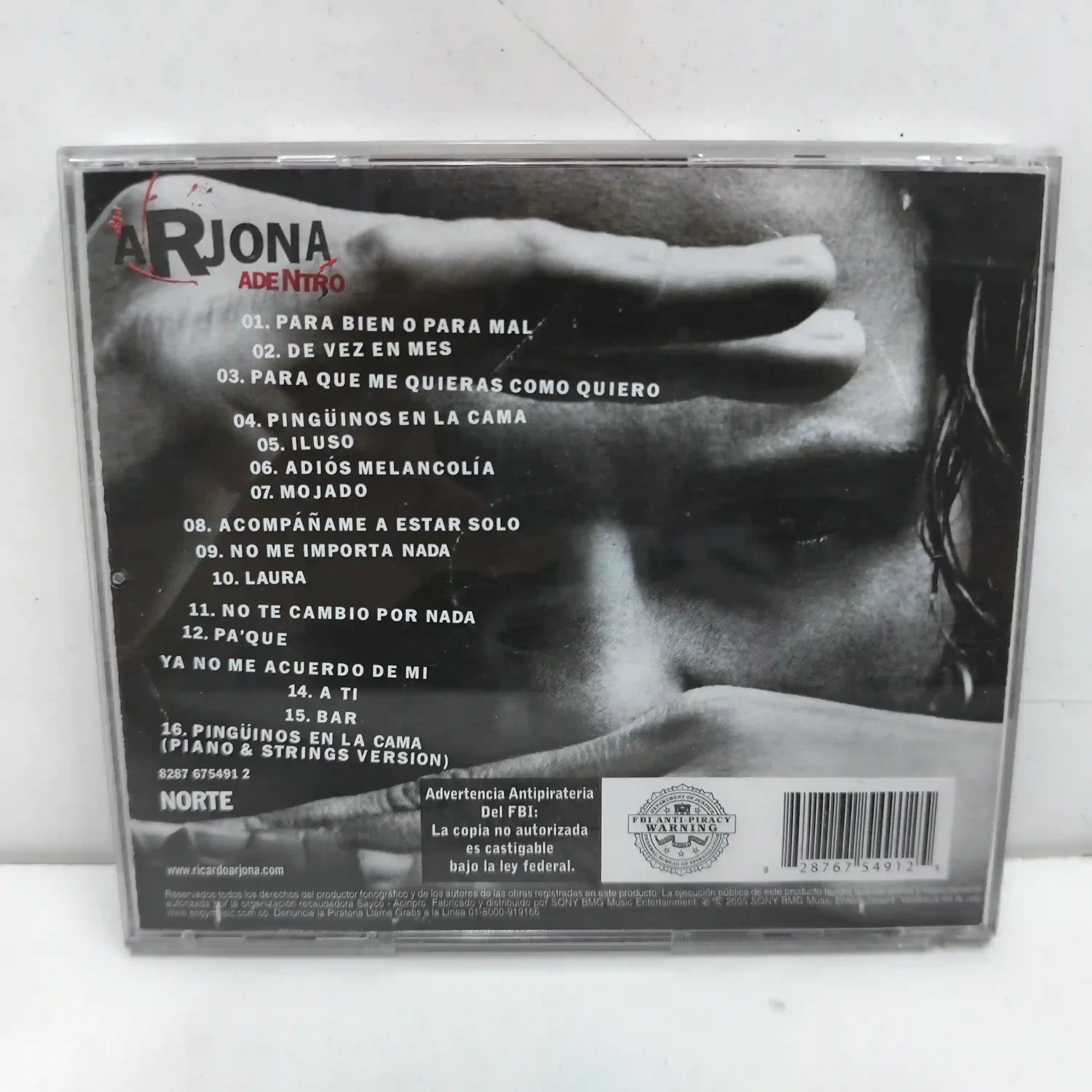 Ricardo Arjona – Adentro (CD) - Imagen 2