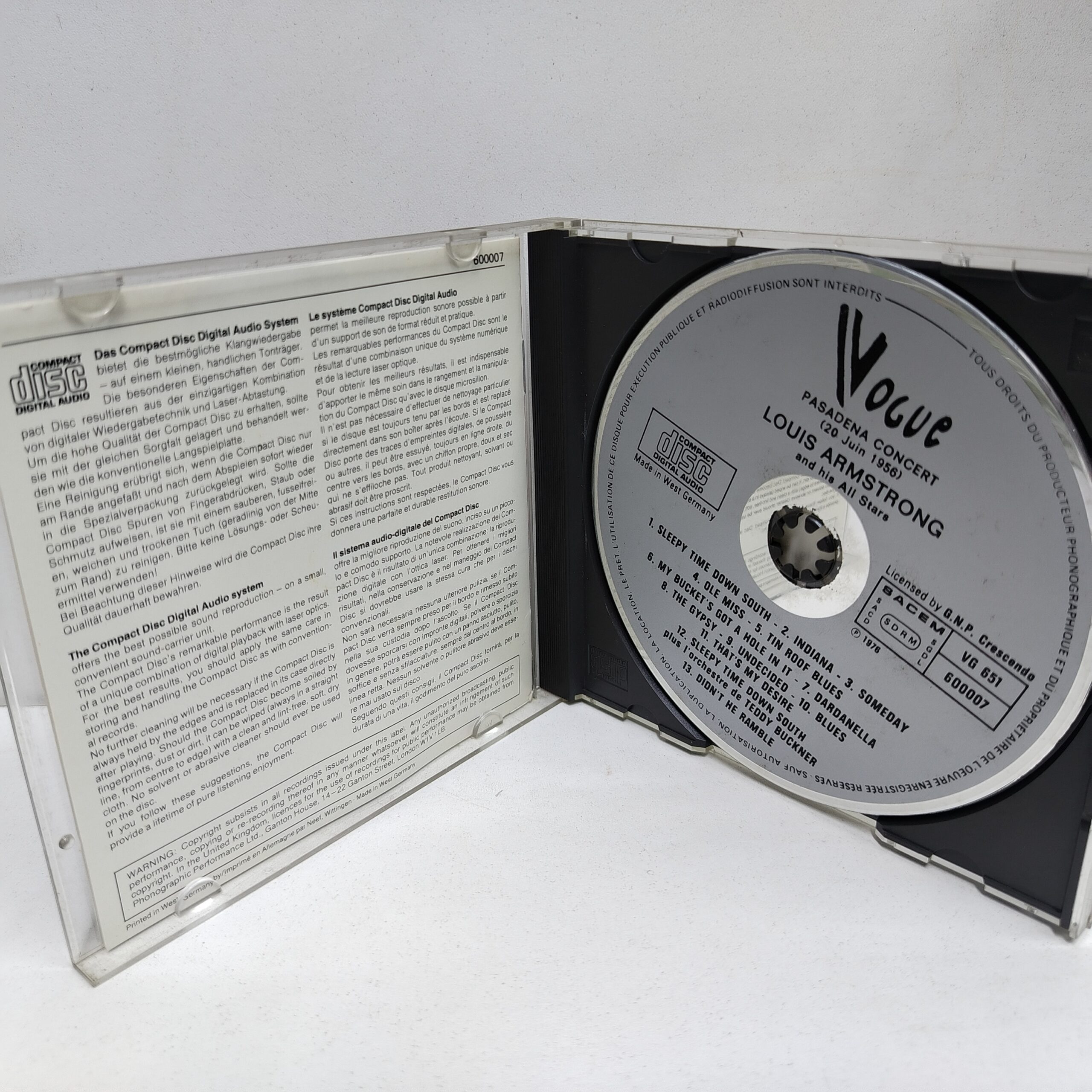 Louis Armstrong And His All Stars – Pasadena Concert (CD) - Imagen 3