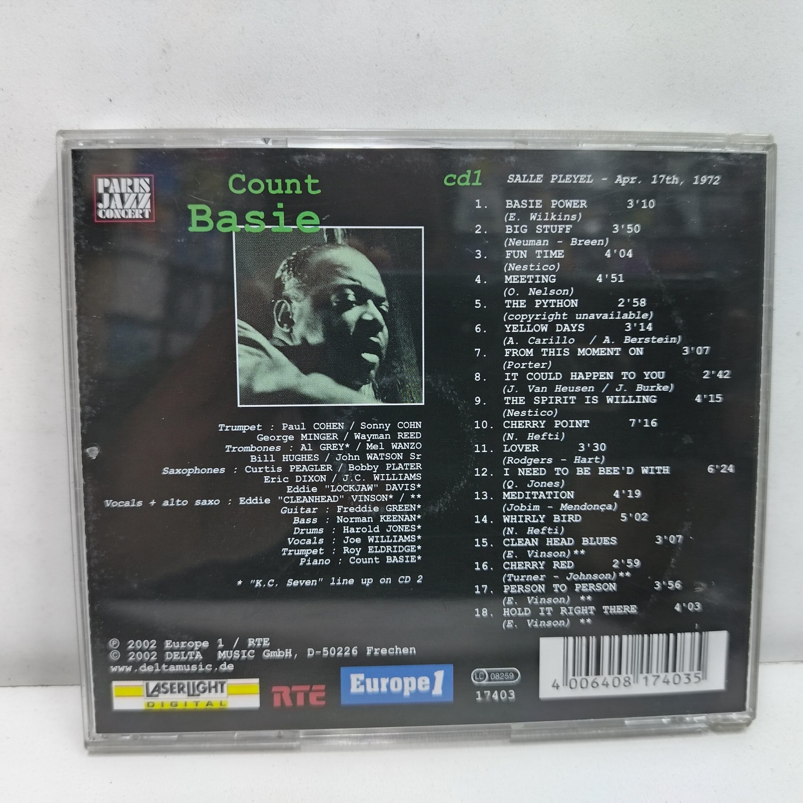 Count Basie – Salle Pleyel, Apr. 17th, 1972 (CD) - Imagen 2