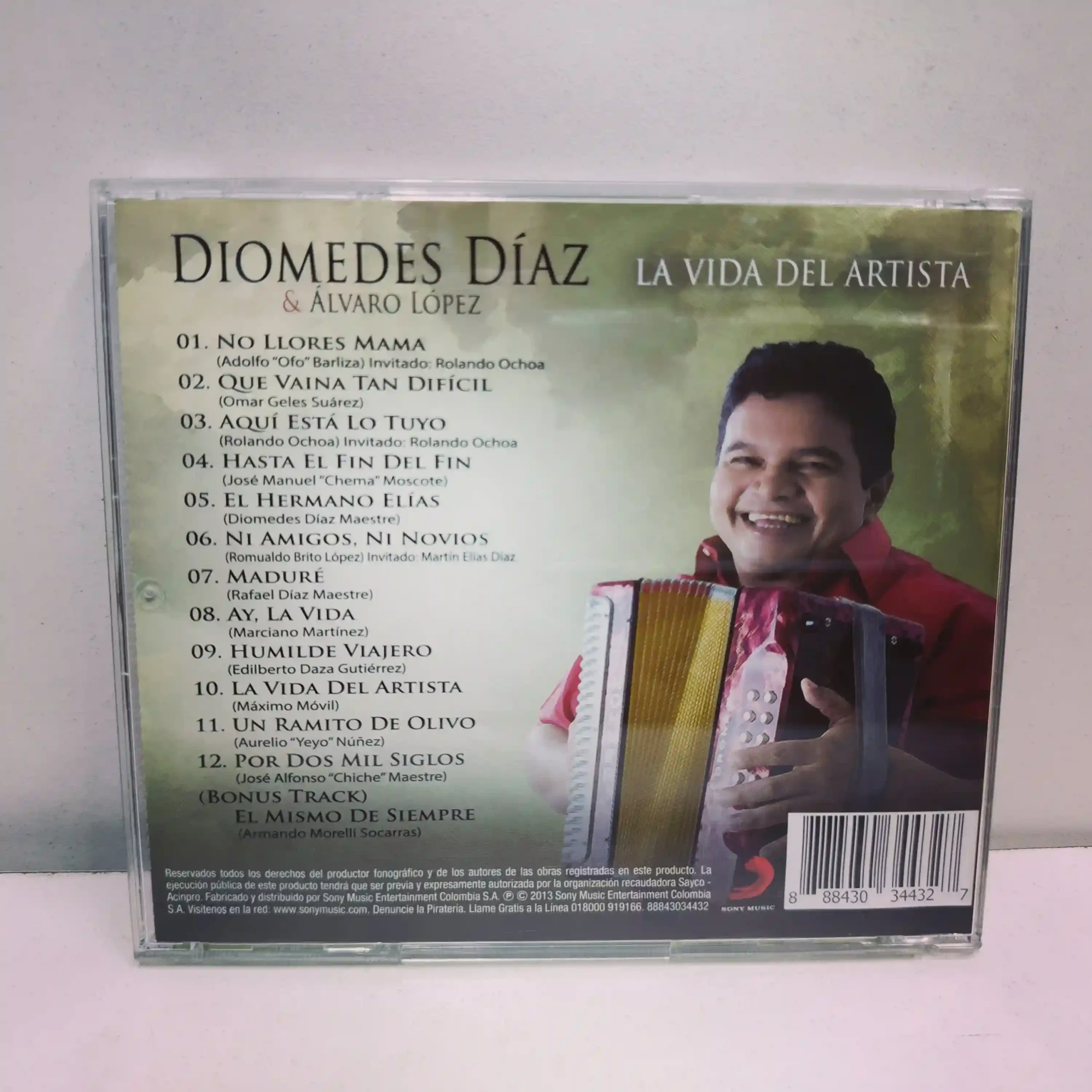 Diomedes Díaz – La Vida Del Artista (CD) - Imagen 2