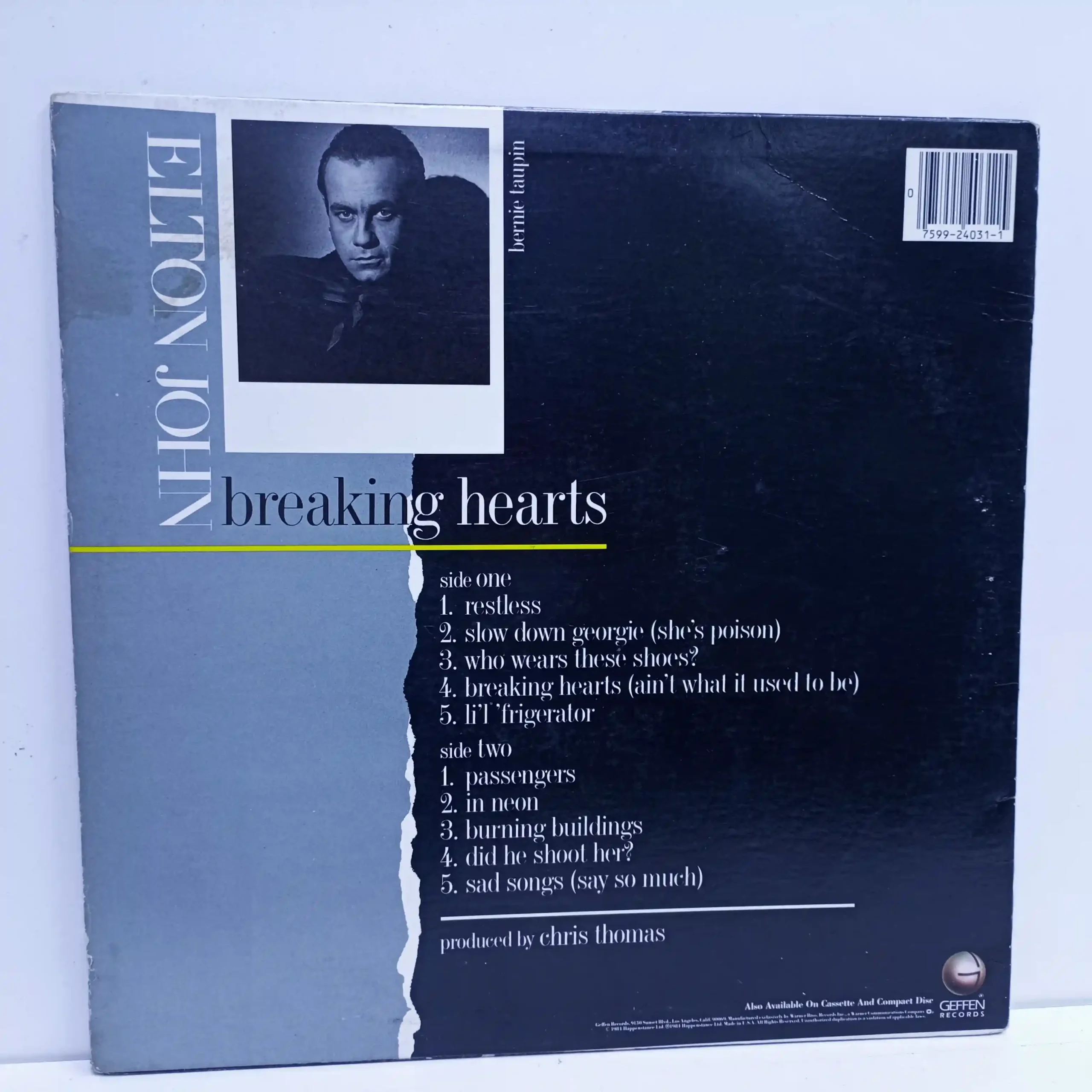 Elton John – Breaking Hearts (LP EPOCA) - Imagen 2