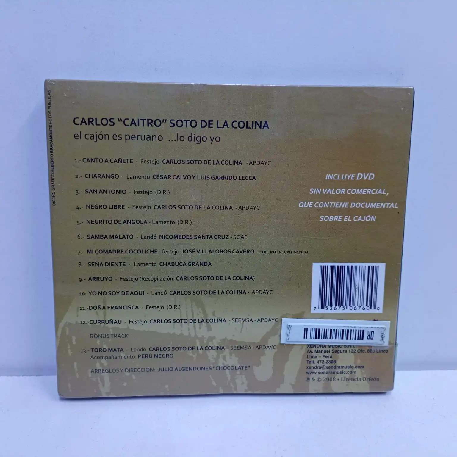 Caitro Soto – El cajon es peruano…lo digo yo (CD SELLADO) - Imagen 2