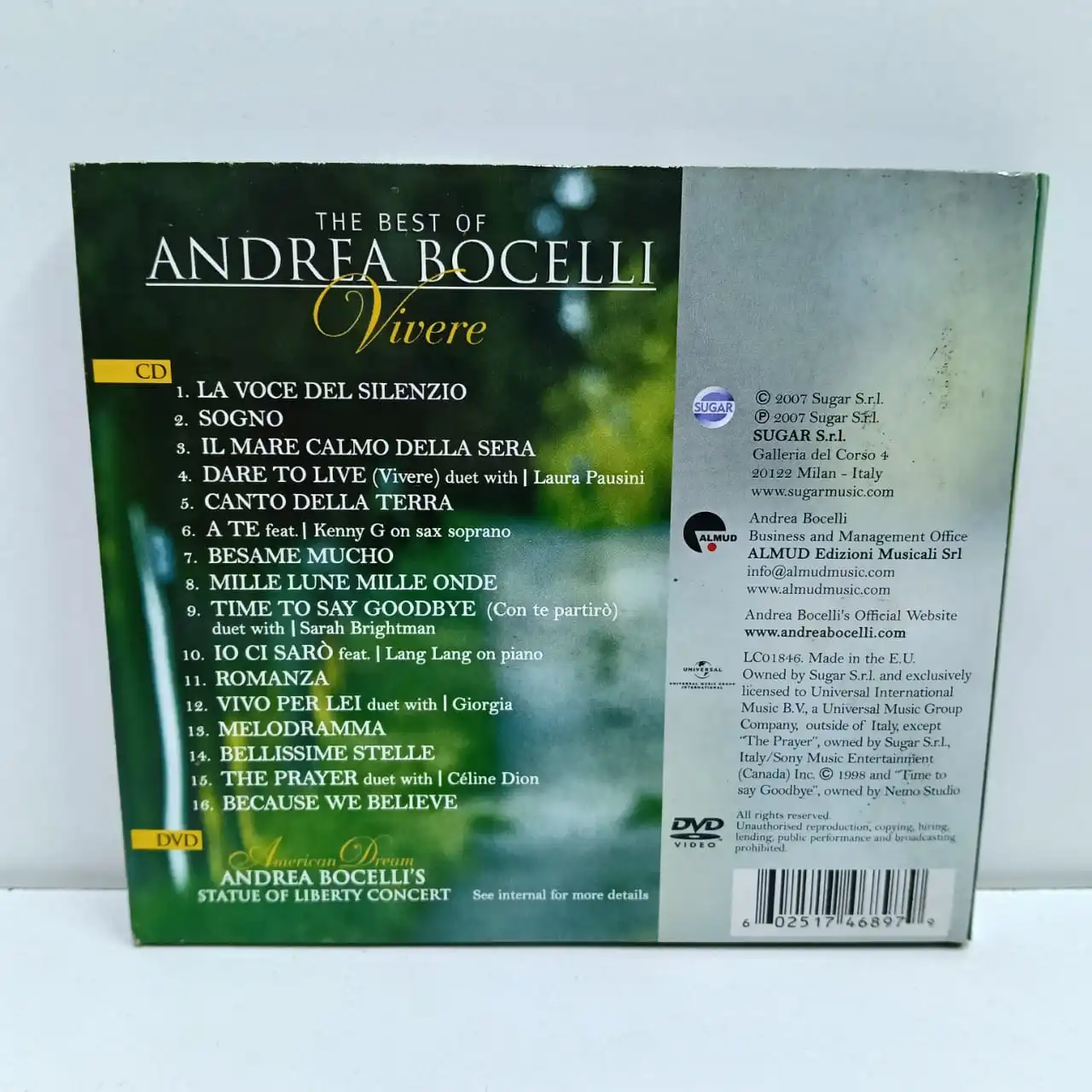 Andrea Bocelli – Vivere – The Best Of Andrea Bocelli (CD + DVD) - Imagen 2