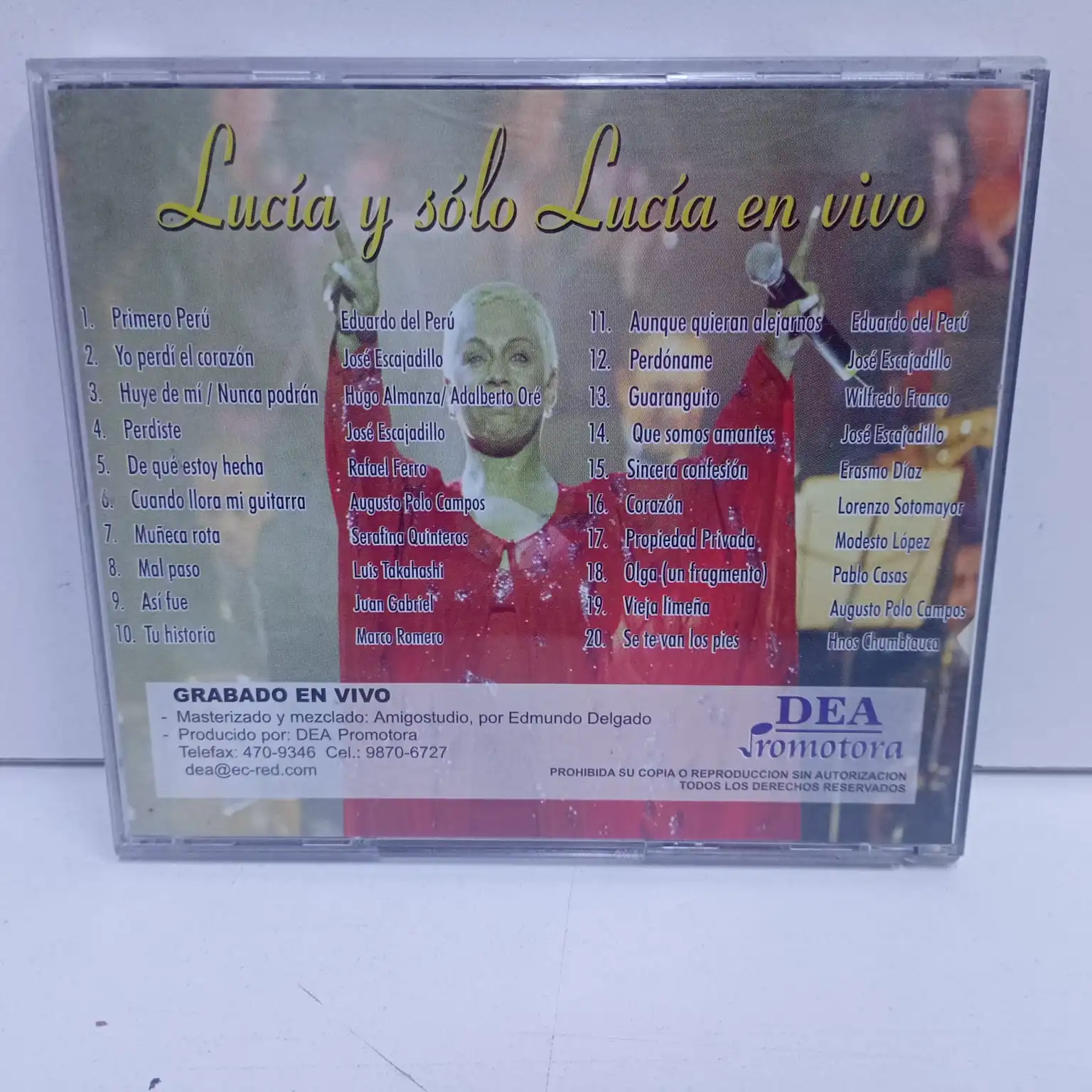Lucia de la cruz – Lucia y solo lucia en vivo (CD) - Imagen 2