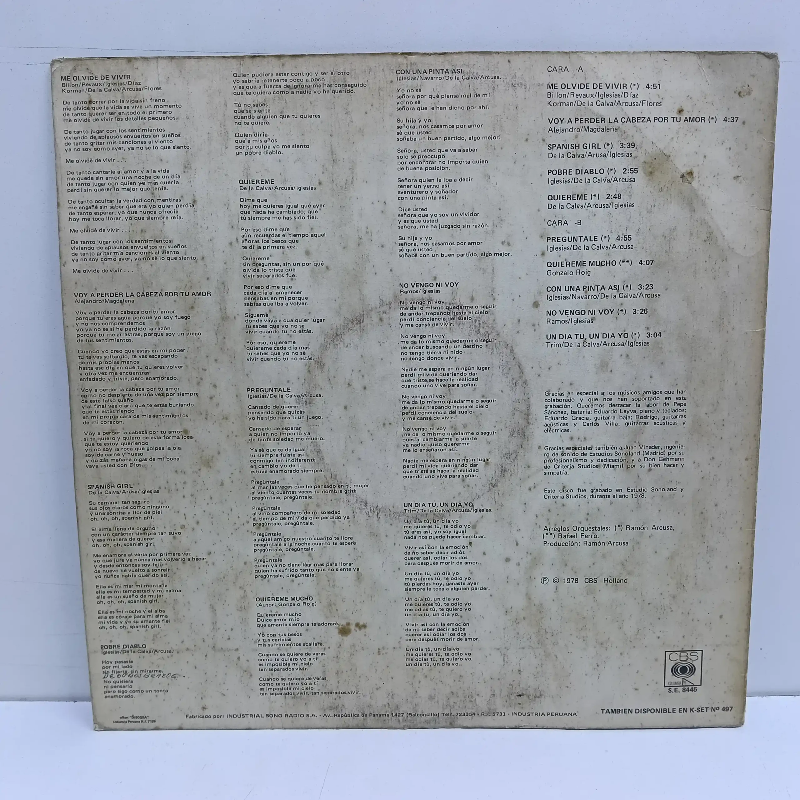 Julio Iglesias - Emociones (LP EPOCA) - Imagen 4