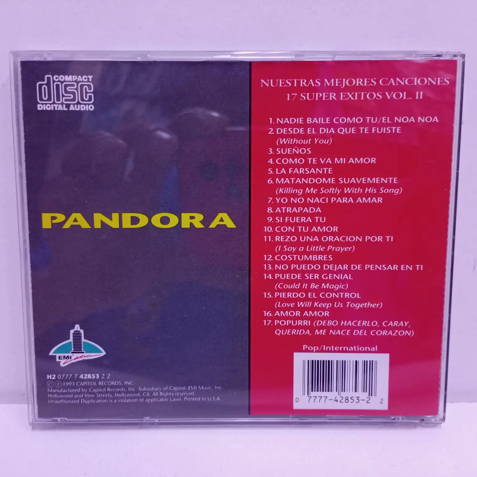 Pandora – Nuestras Mejores Canciones • 17 Super Exitos (CD) - Imagen 3