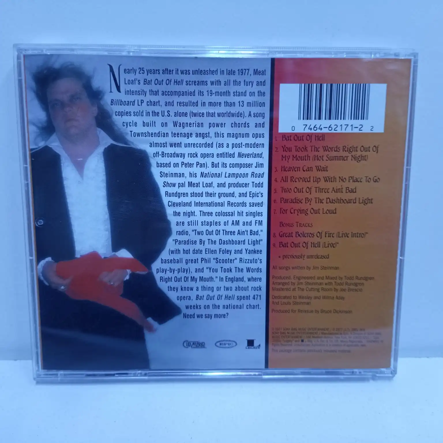 Meat Loaf – Bat Out Of Hell (CD) - Imagen 3